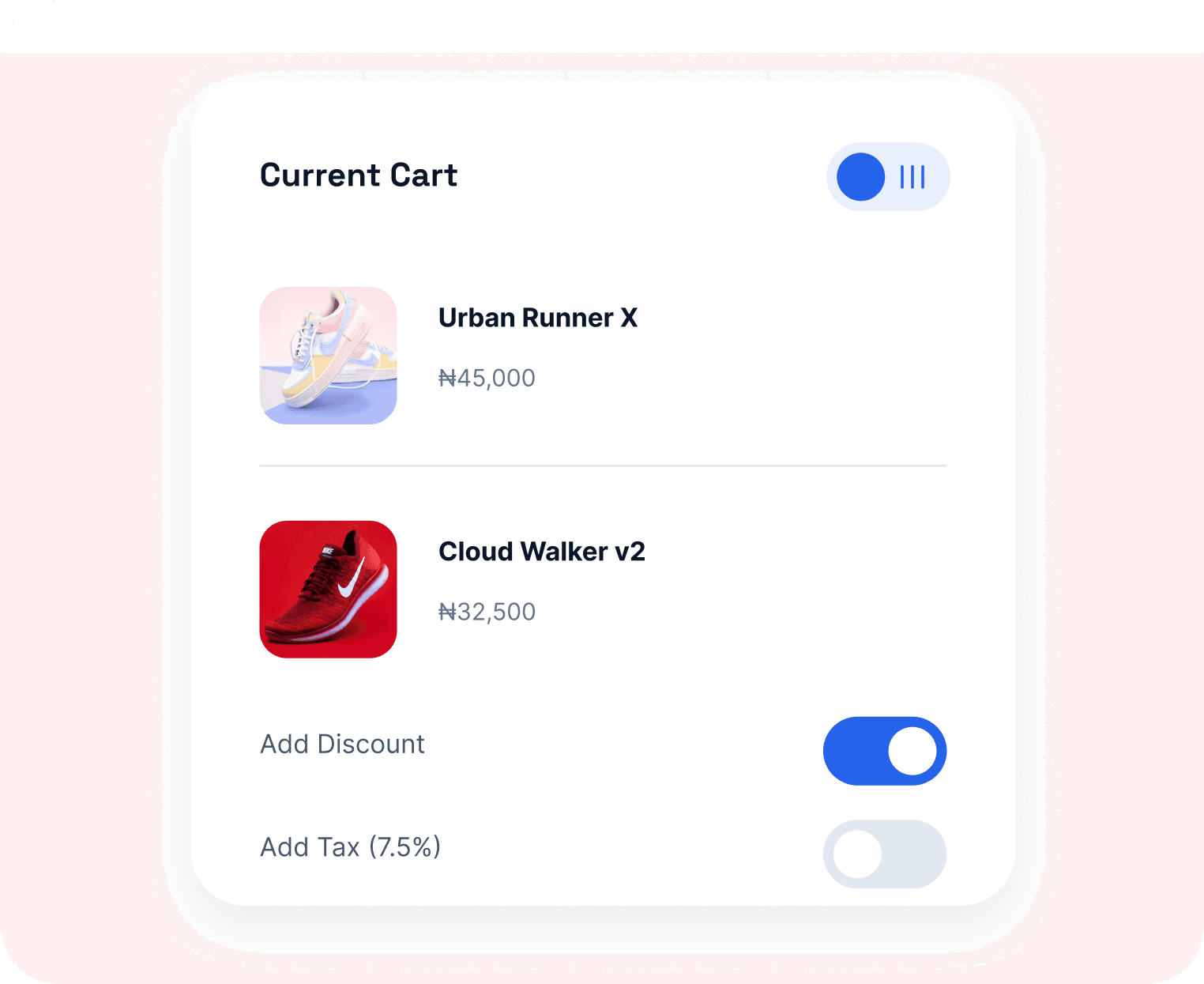 Modern point-of-sale checkout interface